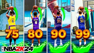 The NEW BEST JUMPSHOTS for EVERY THREE POINT RATING + HEIGHT in NBA 2K24