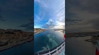 Walking across the glass bridge on MSC World Europa