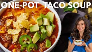 30-Minute Taco Soup with Ground Beef (So Flavorful!)