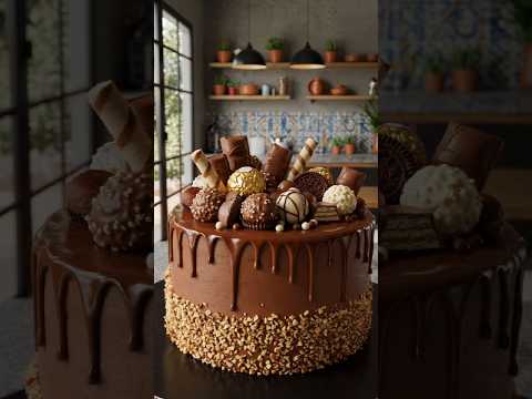 Triple Chocolate fudge mousse cake 🍰🍰🇺🇲🇺🇲 #chocolate #chocolatecake #cake #recipe #usarecipe #shorts