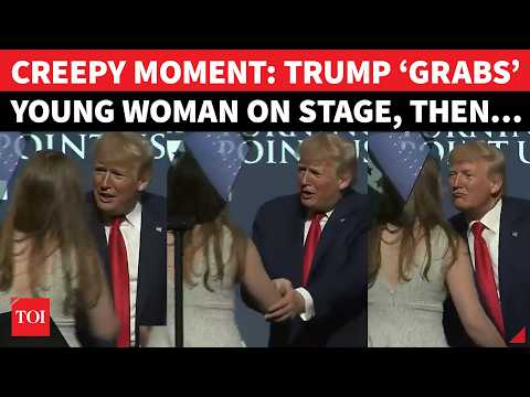 Trump ‘Grabs’ Student On Stage, Pulls Her In, Then Forces Her To Kiss | Video Viral Amid Epstein Row