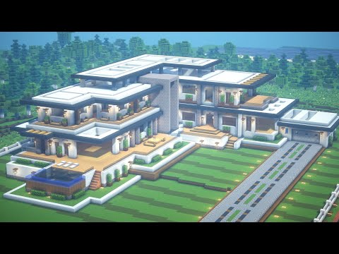 Minecraft: Modern Mansion Tutorial | Architecture Build #13