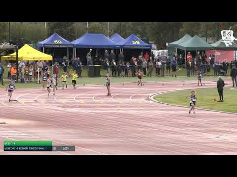 Mixed U10 4x100m Timed Final 1: 2021 Commonwealth Bank State Relays Championships // LAVicTV