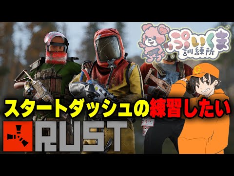 【Rustスト鯖 :訓練鯖 PvE期間】急遽決まった訓練期間！この機会にスタートダッシュの練習をしたい！＃ぷいラス
