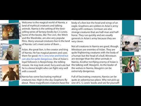 Escape to Narnia (Text) Excel 5 Module 7c