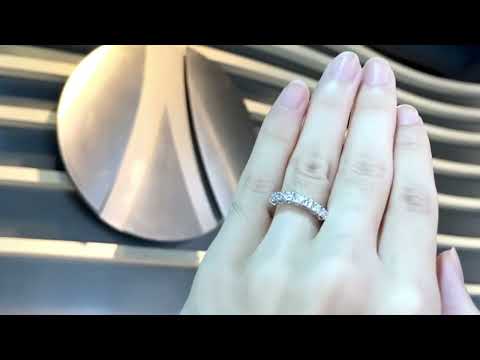 Azure Half Eternity Ring - Diamond Round 2023-045, Stackable Band, White Gold, Bespoke Jewellery