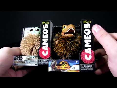 Koosh Cameos Jurassic World T-Rex And Star Wars The Mandalorian Grogu Toy Balls - Unimportant Review