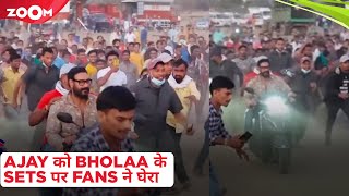 Ajay Devgan gets MOBBED by fans as he rides scooty on Bholaa sets