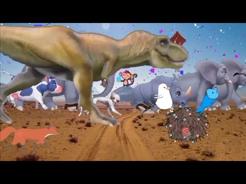 Animal stampede part 5 animal elephant dinosaur stampede animal stampede  animal running cat fox