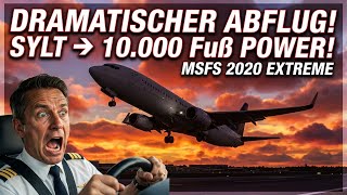 Abflug von Sylt mit der Boeing 737 – Steigflug auf 10.000 Fuß im MSFS