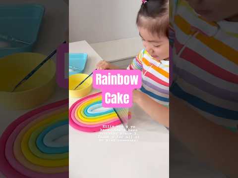 Rainbow Cake w buttercream and fondant