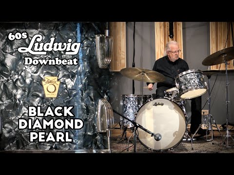 Ludwig 20/12/14/4x14" VIDEO 60's Downbeat Drum Set - Black Diamond Pearl image 26