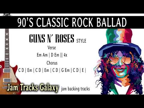 90s ROCK ACOUSTIC GUITAR BALLAD/GUNS'N'ROSES STYLE Guitar Jam Backing Track/Type Beat in Em (64 bpm)