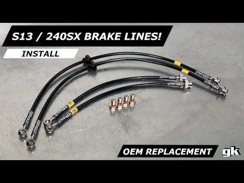 Gktech S13 180SX 240SX Braided Brake Lines - Install