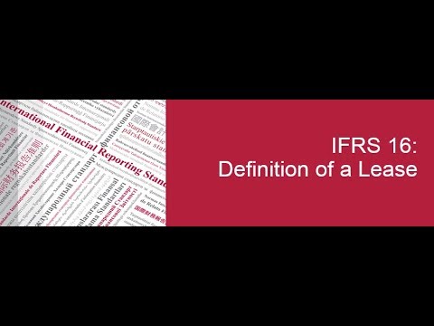 IFRS 16: Definition of a lease