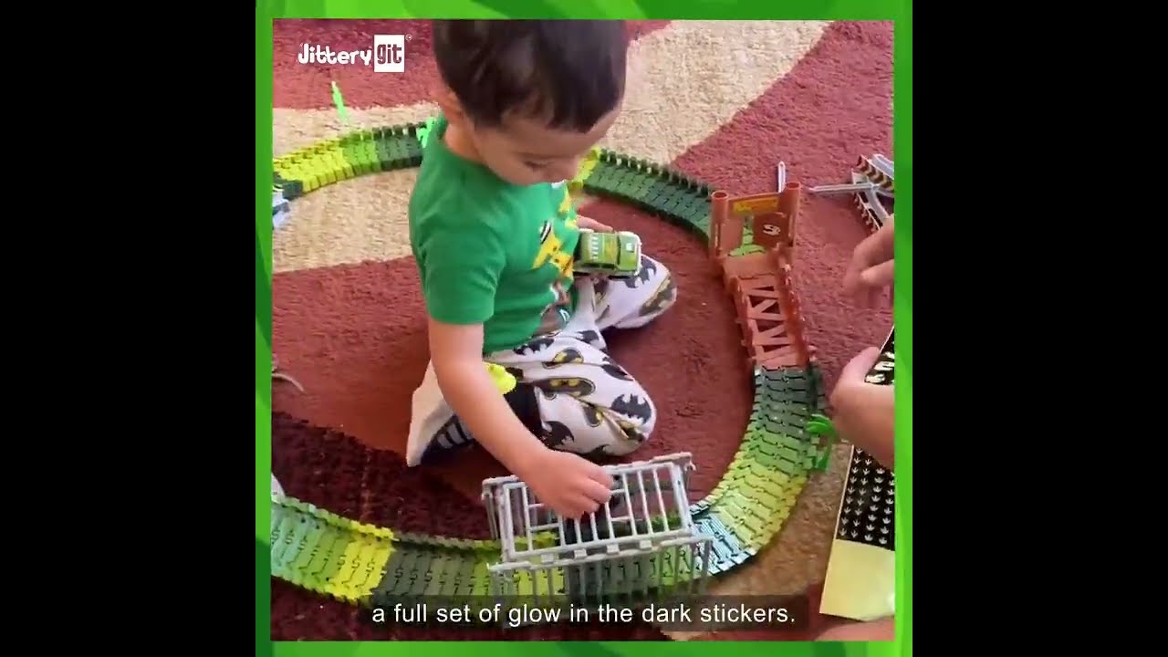 JitteryGit Dinosaur Race Track - Glow in the Dark