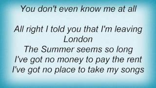 Al Stewart - You Don&#39;t Even Know Me Lyrics