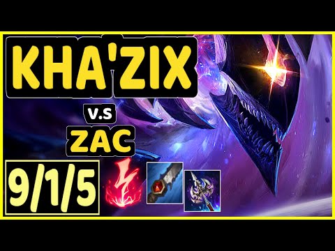 METAPHOR (KHA'ZIX) vs ZAC - 9/1/5 KDA JUNGLE GAMEPLAY - NA Ranked DIAMOND