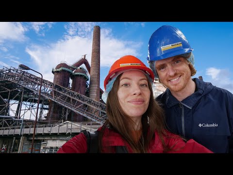 Visiting the ABANDONED IRONWORKS (Völklinger Hütte) ? + Saarbrücken City Tour in SAARLAND, GERMANY