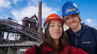 Visiting the ABANDONED IRONWORKS (Völklinger Hütte) 👷 + Saarbrücken City Tour in SAARLAND, GERMANY