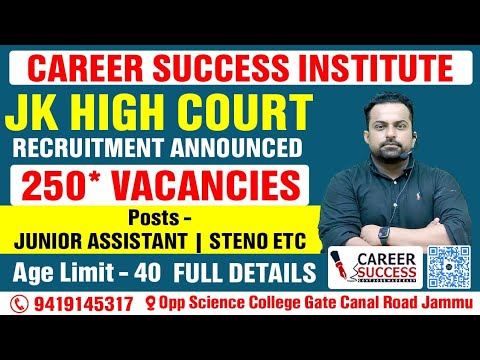 Jk High Court 2024 Recruitment | 250+ Vacancies | Age,Posts,Syllabus etc