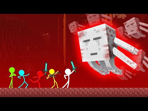 Stickman VS Minecraft: Ghast Mutant Attack - AVM Shorts Animation