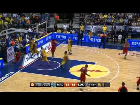 Valery Likhodey - Maccabi Tel Aviv vs Lokomotiv-Kuban Krasnodar 75-73 (EL G8, 05.12.2013)