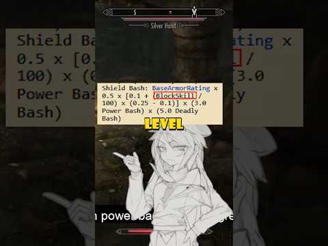 How shield bash damage actually works #skyrim #skyrimbuilds #skyrimshorts