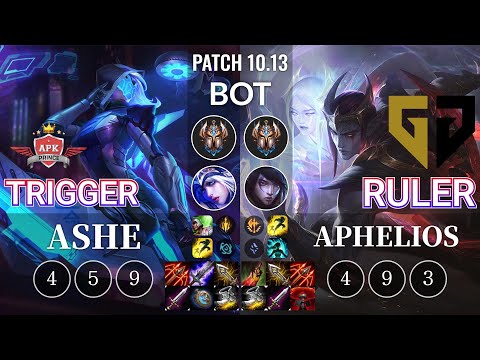 APK Trigger Ashe vs GEN Ruler Aphelios Bot - KR Patch 10.13
