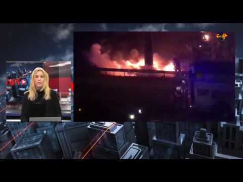 Bil började brinna efter krasch