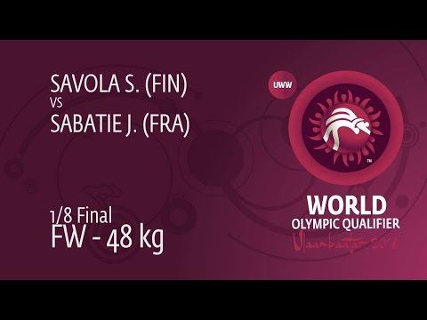 1/8 FW - 48 kg: S. SAVOLA (FIN) df. J. SABATIE (FRA), 1-1