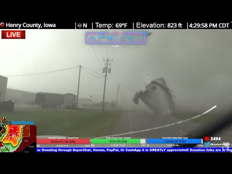 Salem, IA Close Range Tornado Intercept - Live Stream Archive