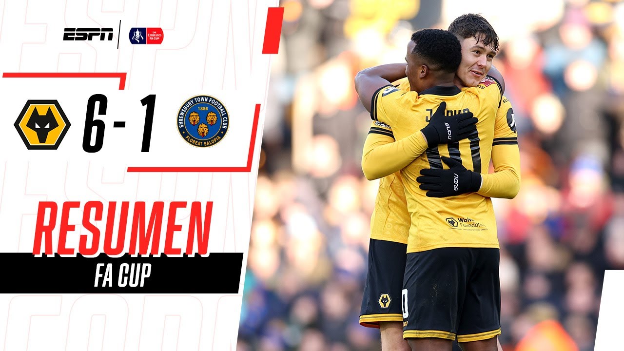 ARIAS CONDUCCIÓN: GOL, ASISTENCIA Y PALIZA EN LA FA CUP | Wolverhampton 6-1 Shrewsbury | RESUMEN