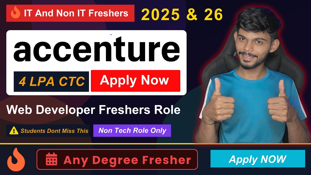 Accenture Hiring Freshers | Web Developer Role | Apply Now