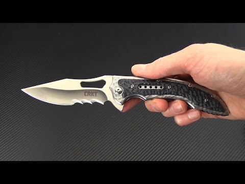 CRKT Fossil Black Clip Point Veff Serrations IKBS Flipper 5473