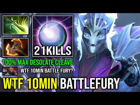 WTF 10MIN BATTLEFURY 1v5 Max Desolate Cleave Right Click Hit Like a Truck Imba Spectre Dota 2