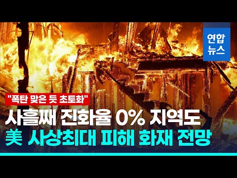 LA 역대급 산불 연기 뒤덮여 대기오염 최악…여행 자제령 | 연합뉴스