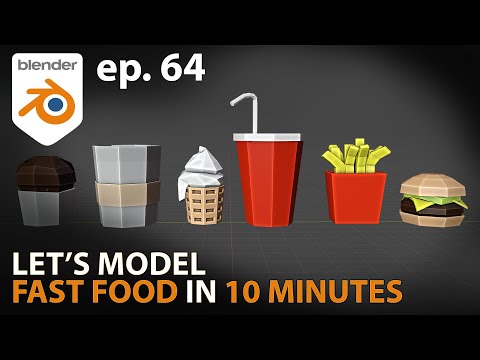 Let's model FAST FOOD in 10 MINUTES - ep. 64 - Blender 2.91