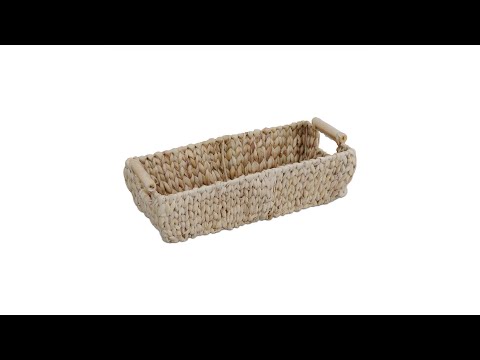 Aufbewahrungskorb aus Wasserhyazinthe Braun - Eisen - 43 x 14 x 19 cm