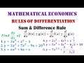 Rules Of Differentiation Sum Difference Rule