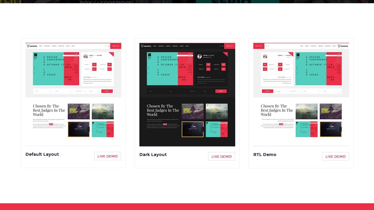 Awards - CSS Gallery Nominees Website Showcase Responsive WordPress Theme