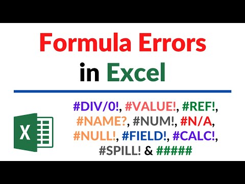 Formula Errors in Excel