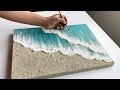 DIY Sea Texture Painting Mixing With Sand And Sandstone Texture Ocean Waves Textured Art