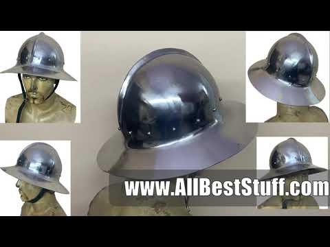 Watch YouTube Video for SALE! Medieval Kettle Hat 14th Century made of 16 Gauge Steel