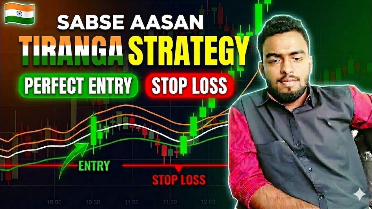सबसे आसान TIRANGA STRATEGY | EMA Trading Strategy | Trading Strategy For Beginners 