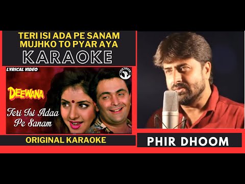 Teri Isi Ada Pe Sanam | Karaoke | Deewana | Kumar Sanu | Sadhana Sargam