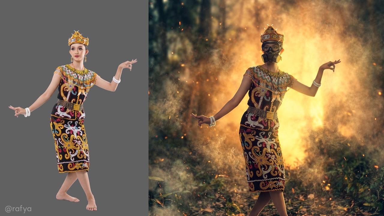 Cinematic Forest Fire Scene  | Photoshop Photo Manipulation