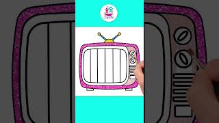 Aprenda a desenhar uma televisão colorida #desenhofácil #shorts #chikiartbrazil #howtodraw