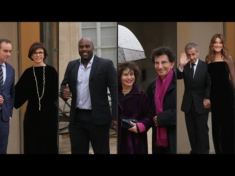 Video Thumbnail: Teddy Riner, Nicolas Sarkozy and Carla Bruni at the Elysée for dinner with Lula | AFP
