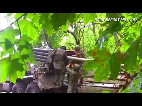 Ukraine War | Shmel thermobaric rocket launcher and 2S4 Tyulpan nuclear mortar action